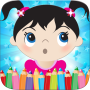icon Little Girls Coloring World Drawing Story Kids Game